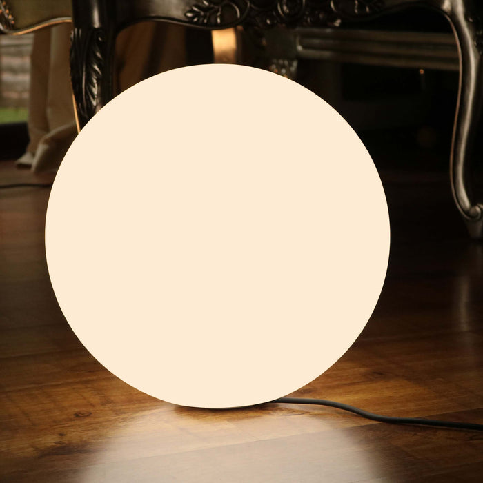 Stehleuchte Bodenleuchte LED E27, Dekolampe Kugel Groß 50cm, Warmweiß