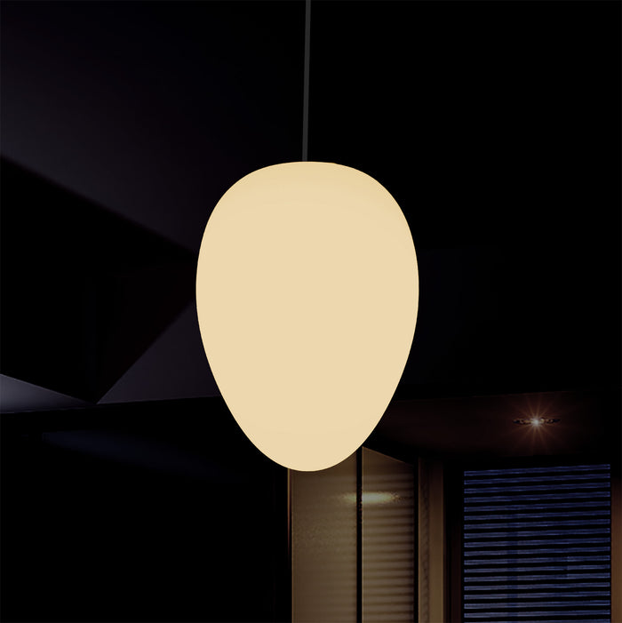 Dekorative E27 Hängeleuchte, Ovale Designer LED Pendelleuchte, 37cm, Hängelampe warmweißes Licht